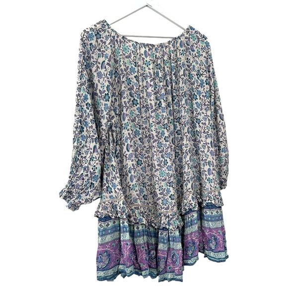 Spell & The Gypsy Flora Boho Mini Dress Purple Border XS - Picture 8 of 10